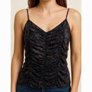 Midnight Velvet Black Ruched Camisole